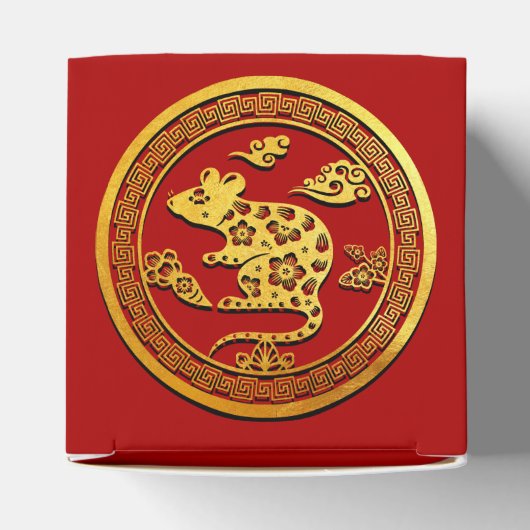 Gold Chinesische Papierschnitt Rattenjahr wählen F Geschenkschachtel (Oben)
