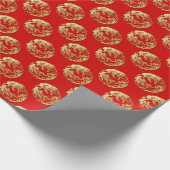 Gold Chinesische Papierschnitt Tiger Jahr wählen F Geschenkpapier (Ecke)