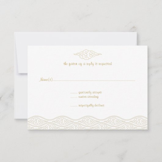 Gold chinesische Wolken Hochzeitskarten RSVP Karte (Vorderseite)