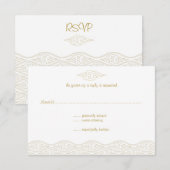 Gold chinesische Wolken Hochzeitskarten RSVP Karte (Vorne/Hinten)
