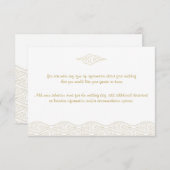 Gold Chinesische Wolken Hochzeitstiftkarten Begleitkarte (Vorne/Hinten)