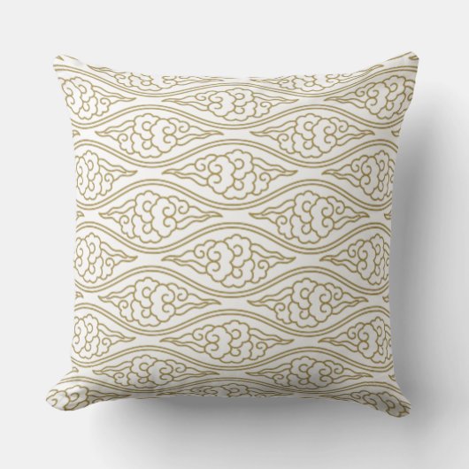 Gold Chinesische Wolken Muster Pillow Kissen (Vorderseite)