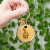 Gold Chinesischer Dragon Papercut Monogram Birthda Schlüsselanhänger (Hand)