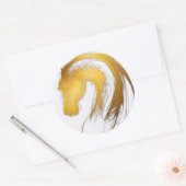 Gold Chinesisches Pferdejahr Zodiac Birthday CRS Runder Aufkleber (Umschlag)