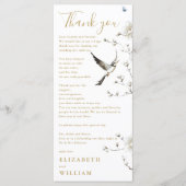 Gold Chinoiserie Floral Wedding Danke Karte (Vorderseite)