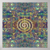 Gold Choku Rei Symbol und Reiki Preits Poster (Vorne)