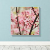 Gold Choose Happy Cherry Blossom Floral Leinwanddruck (Insitu (Holzboden))