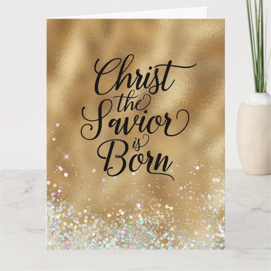 Gold Christ der Retter Christlich Karte (Vorderseite)