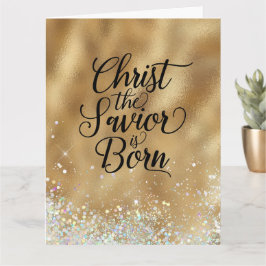 Gold Christ der Retter Christlich Karte