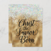 Gold Christ der Retter Christliche Weihnachten Begleitkarte (Vorne/Hinten)