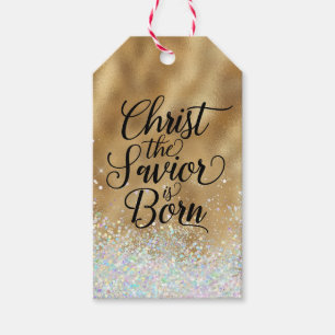 Gold Christ der Retter Christliche Weihnachten Geschenkanhänger