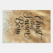 Gold Christ der Retter Christliche Weihnachten Geschenkpapier Set (Vorderseite)