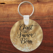 Gold Christ der Retter Christliche Weihnachten Schlüsselanhänger (Vorderseite)