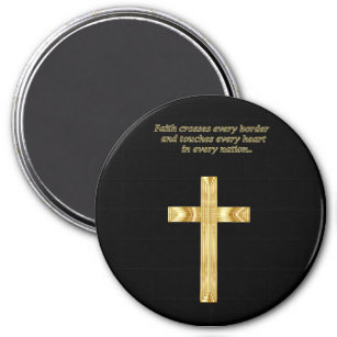 Gold Christian Faith cross with funny saying Magnet