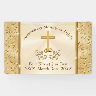 Gold Christlich 50 Jahre Banner personalisieren