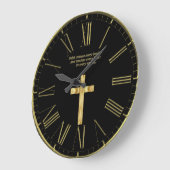 Gold Christlich Faith Cross Große Wanduhr (Winkel)
