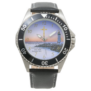 Gold Christlich Faith Cross mit Wo ich heute gehe, Armbanduhr
