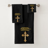 Gold Christlich Fun Kreuz mit lustigem Sprichwort Badhandtuch Set (Insitu)