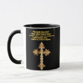 Gold Christlich Fun Kreuz mit lustigem Sprichwort Tasse (Links)