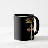 Gold Christlich Fun Kreuz mit lustigem Sprichwort Tasse (VorderseiteRechts)
