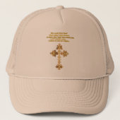 Gold Christlich Fun Kreuz mit lustigem Sprichwort Truckerkappe (Vorderseite)
