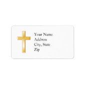 Gold Christliche Cross-Address-Labels Adressaufkleber (Vorne)