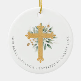 Gold Christliche Cross Greenerity Foto Taufe Gesch Keramik Ornament