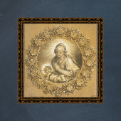 Gold Christliche Weihnachtskrippe Madonna Child Poster