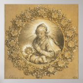 Gold Christliche Weihnachtskrippe Madonna Child Poster (Vorne)