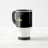 Gold Christlicher Glaubenskreuz mit lustigem Spric Reisebecher (Vorderseite Links)