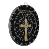 Gold Christlicher Glaubenssatz mit lustigem Sprich Dartscheibe (Vorderseite Links)