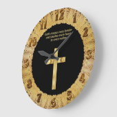 Gold Christlicher Glaubenssatz mit lustigem Sprich Große Wanduhr (Winkel)