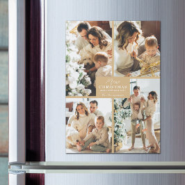 Gold Christmas 4 Fotocollage Magnetkarten Magnetkarte