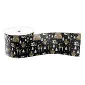Gold Christmas Aesthetic Pattern- Elegant Metallic Ripsband (Spule)