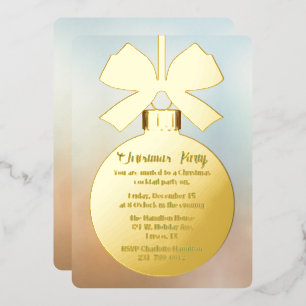 Gold Christmas Ball Ornament Holiday Folieneinladung