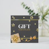 Gold Christmas Ball Stars Ribbon Klasse Geschenkka (Stehend Vorderseite)