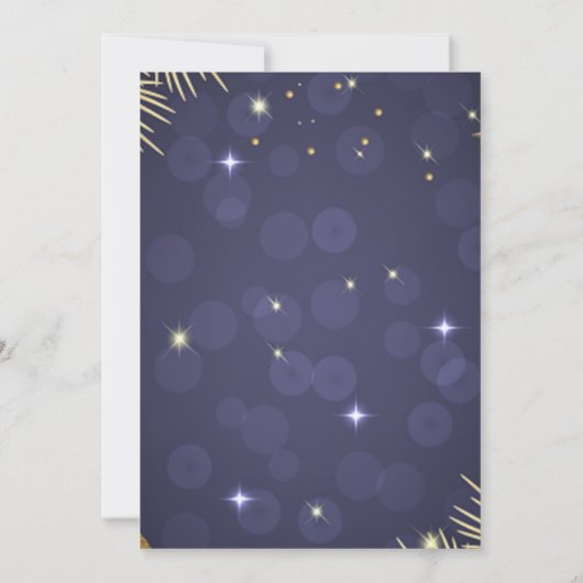 Gold Christmas Balls Branchen Weihnachtsfirma Einladung (Rückseite)