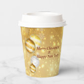 Gold Christmas Balls Paper Cup Pappbecher (Rückseite)