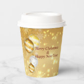 Gold Christmas Balls Paper Cup Pappbecher (Vorderseite)