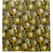 Gold Christmas Baubles Duschvorhang (Vorderseite)
