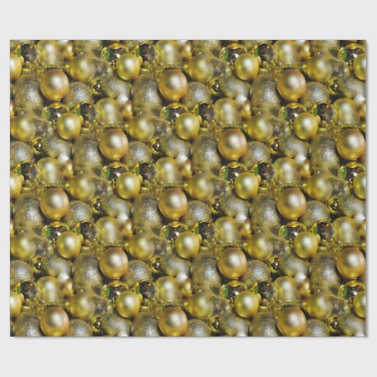 Gold Christmas Baubles Geschenkpapier (Flach)