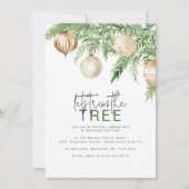 Gold Christmas Baubles | Lasse den Baum Save The Date (Vorderseite)