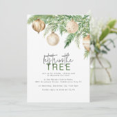 Gold Christmas Baubles | Lasse den Baum Save The Date (Stehend Vorderseite)