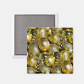 Gold Christmas Baubles Magnet (Vorderseite/Rückseite)
