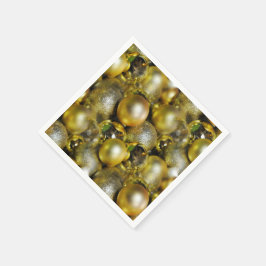 Gold Christmas Baubles Serviette