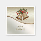 Gold Christmas Bells Holiday Napkin Serviette (Vorderseite)