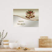 Gold Christmas Bells Holiday Poster (Küche)