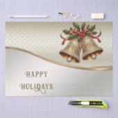 Gold Christmas Bells Holiday Tissue Paper Seidenpapier (Handwerk)