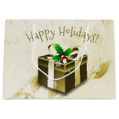 Gold Christmas Geschenkboxen Geschenktasche Große Geschenktüte (Vorderseite)