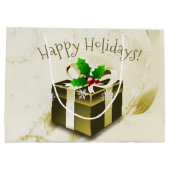 Gold Christmas Geschenkboxen Geschenktasche Große Geschenktüte (Rückseite)